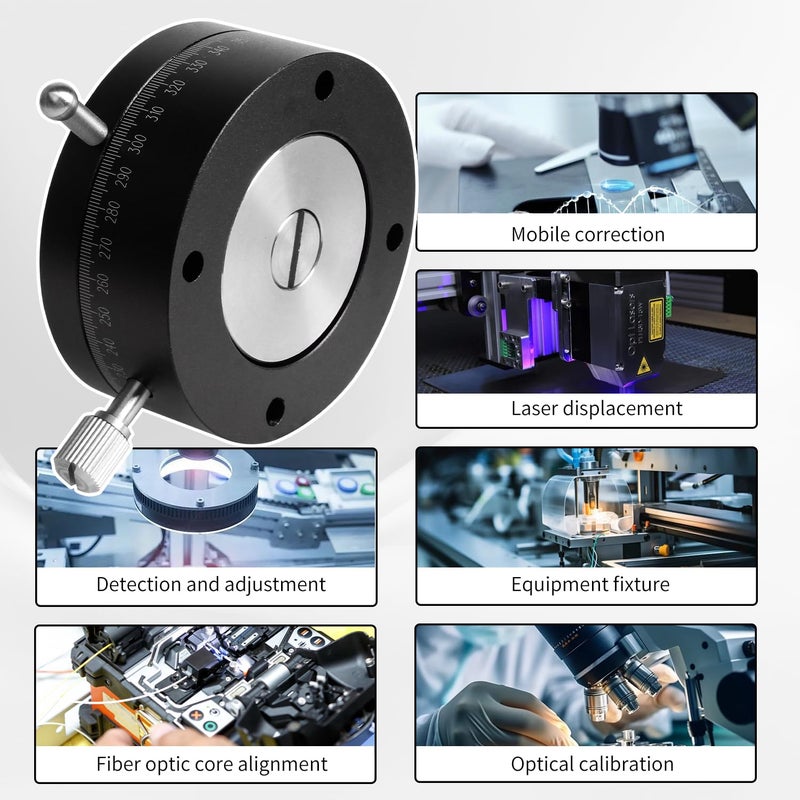 RATTMMOTOR Rotating Platform REG60 R Axis Rotary Sliding Table 360° Manual Rotation Stage Load 68.6N/7kgf High-Precision Angle Feed Indexing (Diameter 60mm) - Image 3